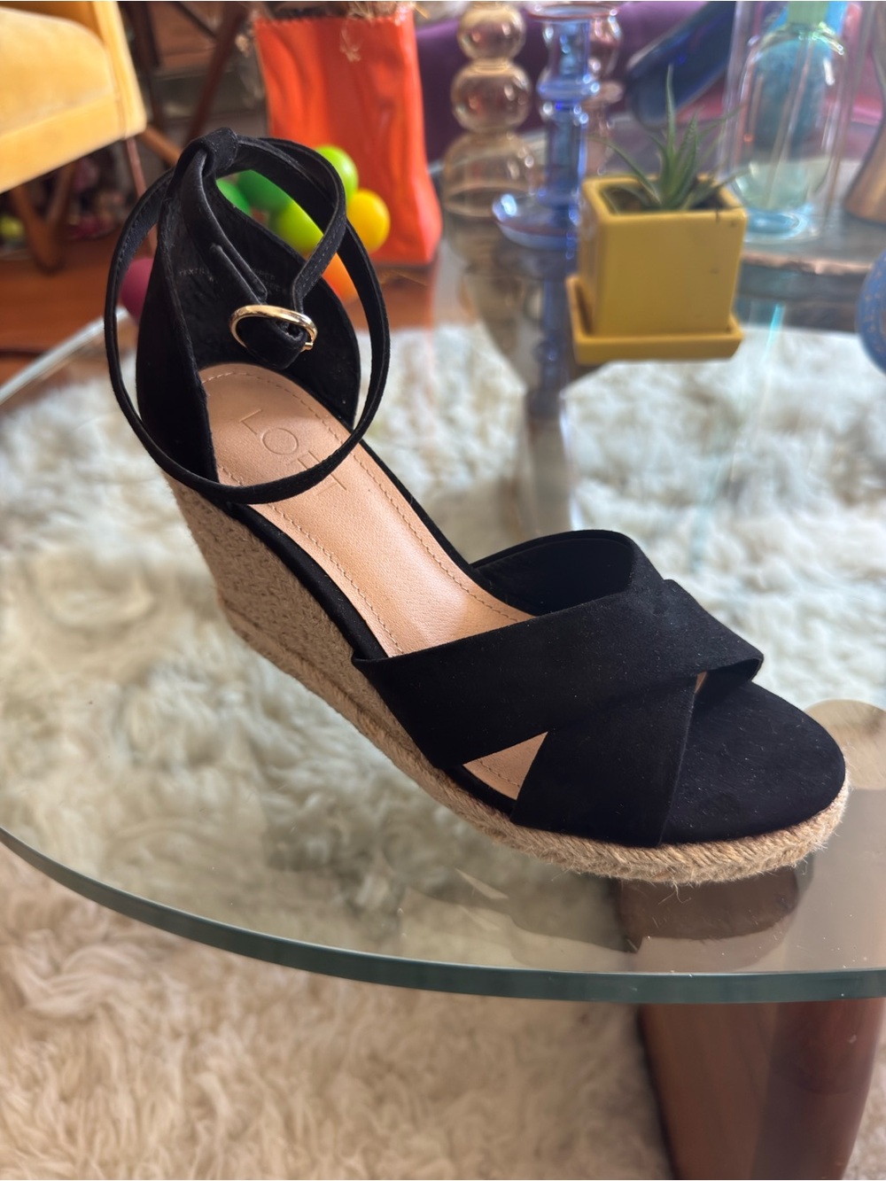Loft Double Strap Platform Espadrille Sandals